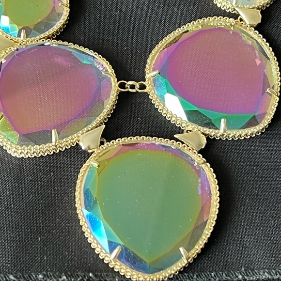 NWOT Rare & Retired Kendra Scott Rebecca Necklace Iridescent & Yellow Gold WOW! - Picture 5 of 14